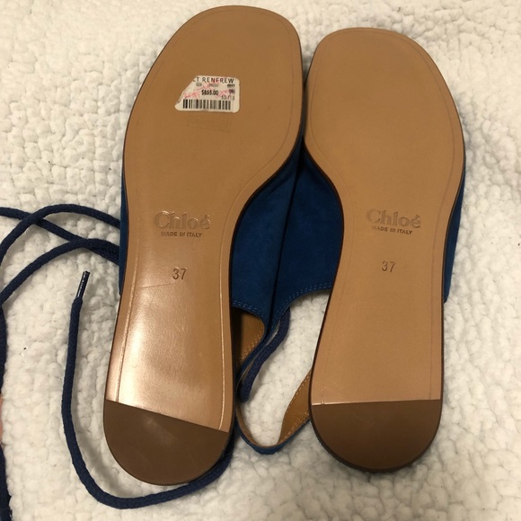 Chloé Blue Suede Gladiator Sandals - Picture 4 of 4